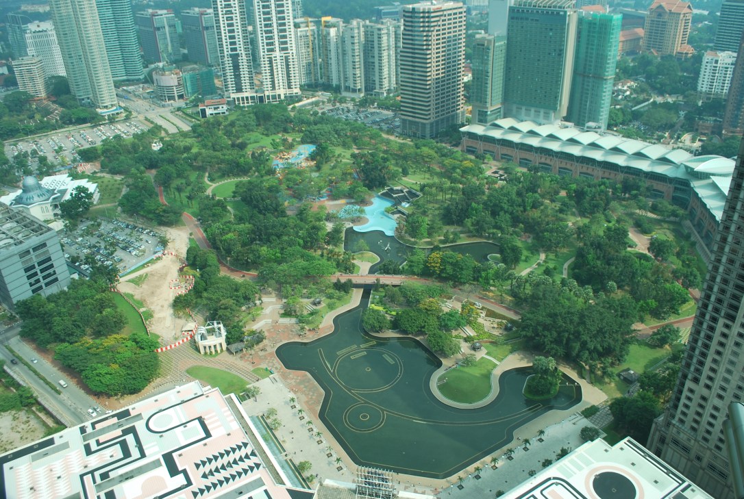 Widok na park z góry