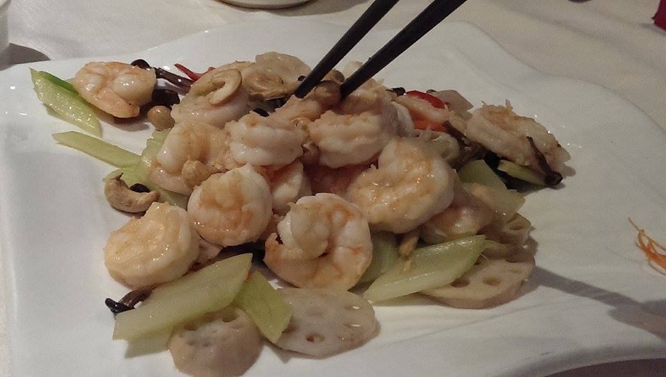 Krewetki w warzywach 