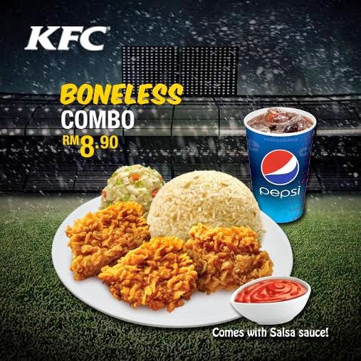 KFC Ronaldo Boneless Chicken Rice Combo RM8.90 2